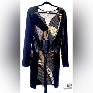 Venus Plus Size Neutral Tone Abstract Print Dress Size 2X